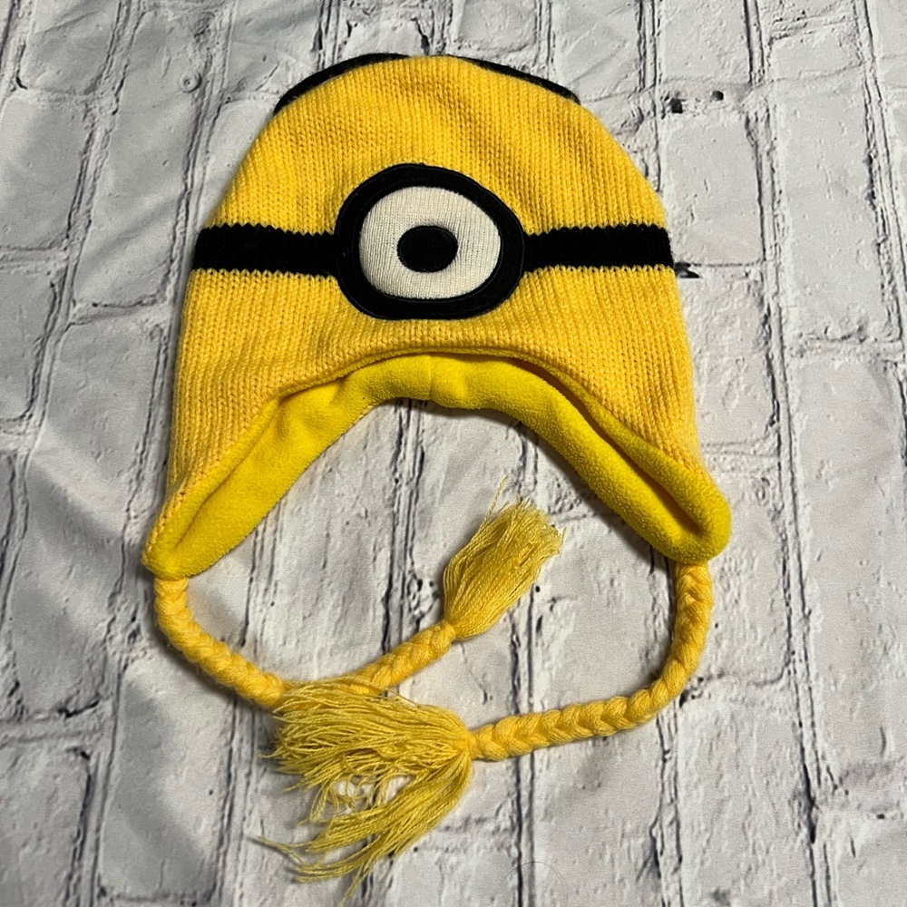 Despicable Me Minion Hat With Ear Flaps - Yellow and Black - O/S